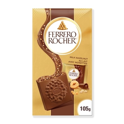 FERRERO ROCHER Milk Chocolate Squares With Hazelnut And Cocoa Filling 105 g, $6.66/100g