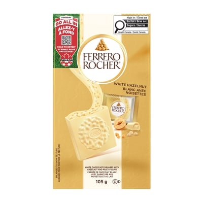 Ferrero Rocher Premium Hazelnut White chocolate squares, 10 Individually Wrapped Chocolates 105 g, $5.95/100g