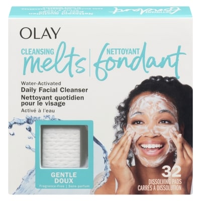 Olay Cleansing Melts + Gentle Face Cleanser, 32ct, Water-Activated Face Wash Cleans, Tones, and Refreshes Skin, Fragrance-Free, Sensitive Skin 32 ea, $0.56/1ea