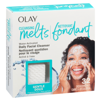 Cleansing Melts + Gentle Face Cleanser, 32ct, Water-Activated Face Wash Cleans, Tones, and Refreshes Skin, Fragrance-Free, Sensitive Skin