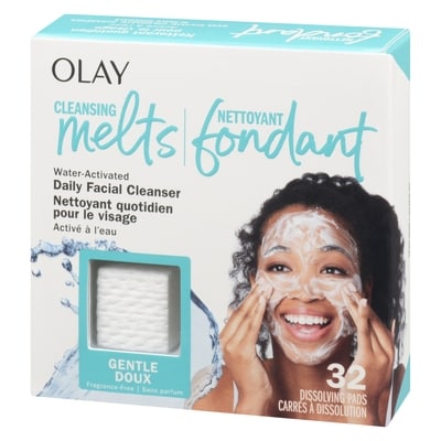 Cleansing Melts + Gentle Face Cleanser, 32ct, Water-Activated Face Wash Cleans, Tones, and Refreshes Skin, Fragrance-Free, Sensitive Skin