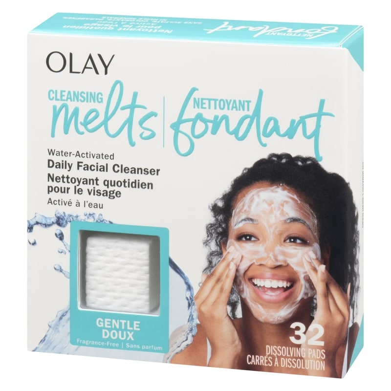 Cleansing Melts + Gentle Face Cleanser, 32ct, Water-Activated Face Wash Cleans, Tones, and Refreshes Skin, Fragrance-Free, Sensitive Skin