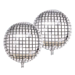 TOMO 2ct Disco Ball Shape Balloons 1 ea, $4.50/1ea