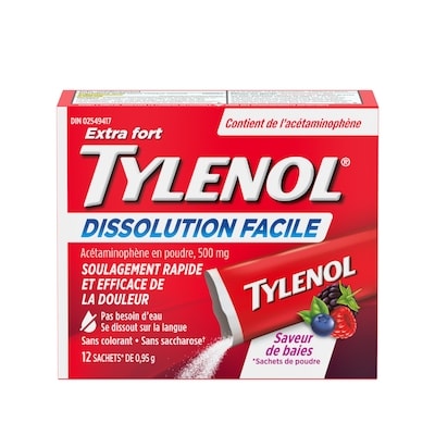 Tylenol Extra fort Dissolution facile 12 ea, 0,83 $/1ch