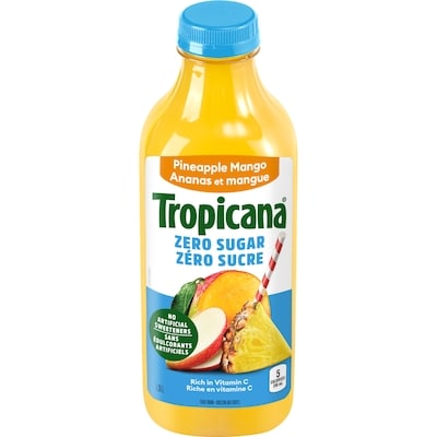 Tropicana Ananas et mangue Zéro sucre 1.36 l, 0,43 $/100ml