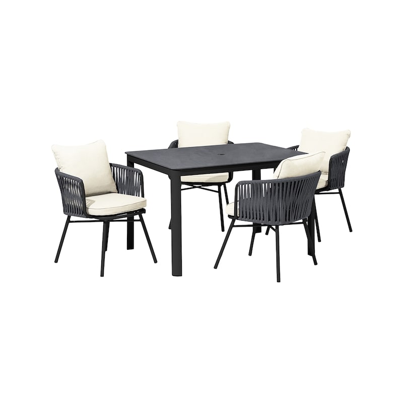 5 Piece Patio Dining Set with Cushions - Rossland Collection
