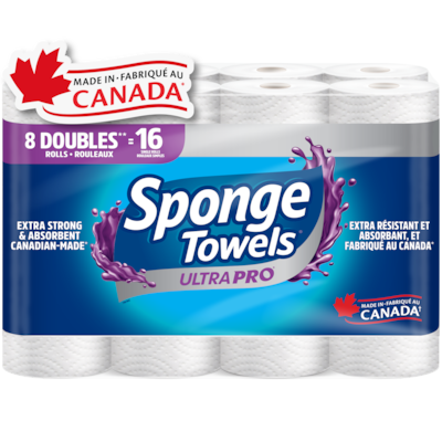 SpongeTowels Rouleaux doubles 2 épaisseurs 8 ea, 2,88 $/1ch