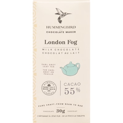 Hummingbird Chocolate London Fog Milk Chocolate Cacao 55% 30 g, $16.63/100g