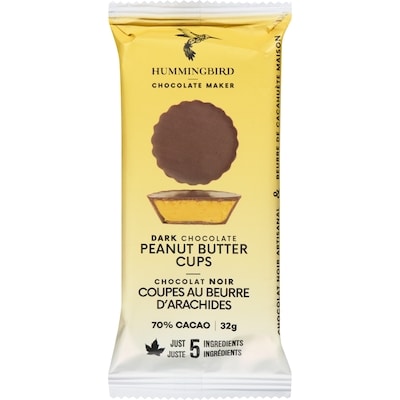 Hummingbird Dark Chocolate Peanut Butter Cups 70% Cacao 32 g, $15.59/100g