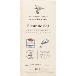 Hummingbird Chocolate Fleur De Sel Dark Chocolate Cacao 70% 30 g, $15.97/100g