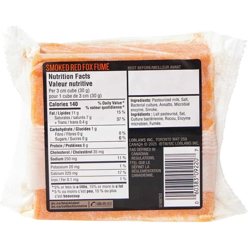 Smoked Red Fox Red Leicester Hard Ripened Cheese