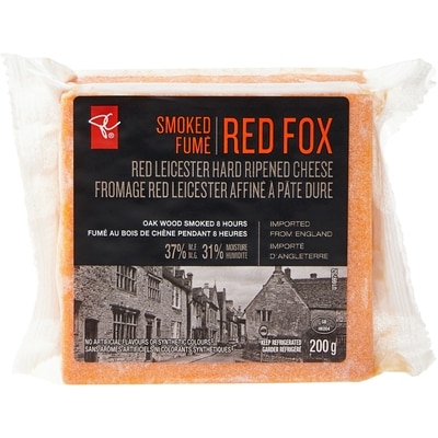 PC Collection noire Fromage fumé Red Fox Red Leicester affiné à pâte dure 200 g, 4,00 $/100g