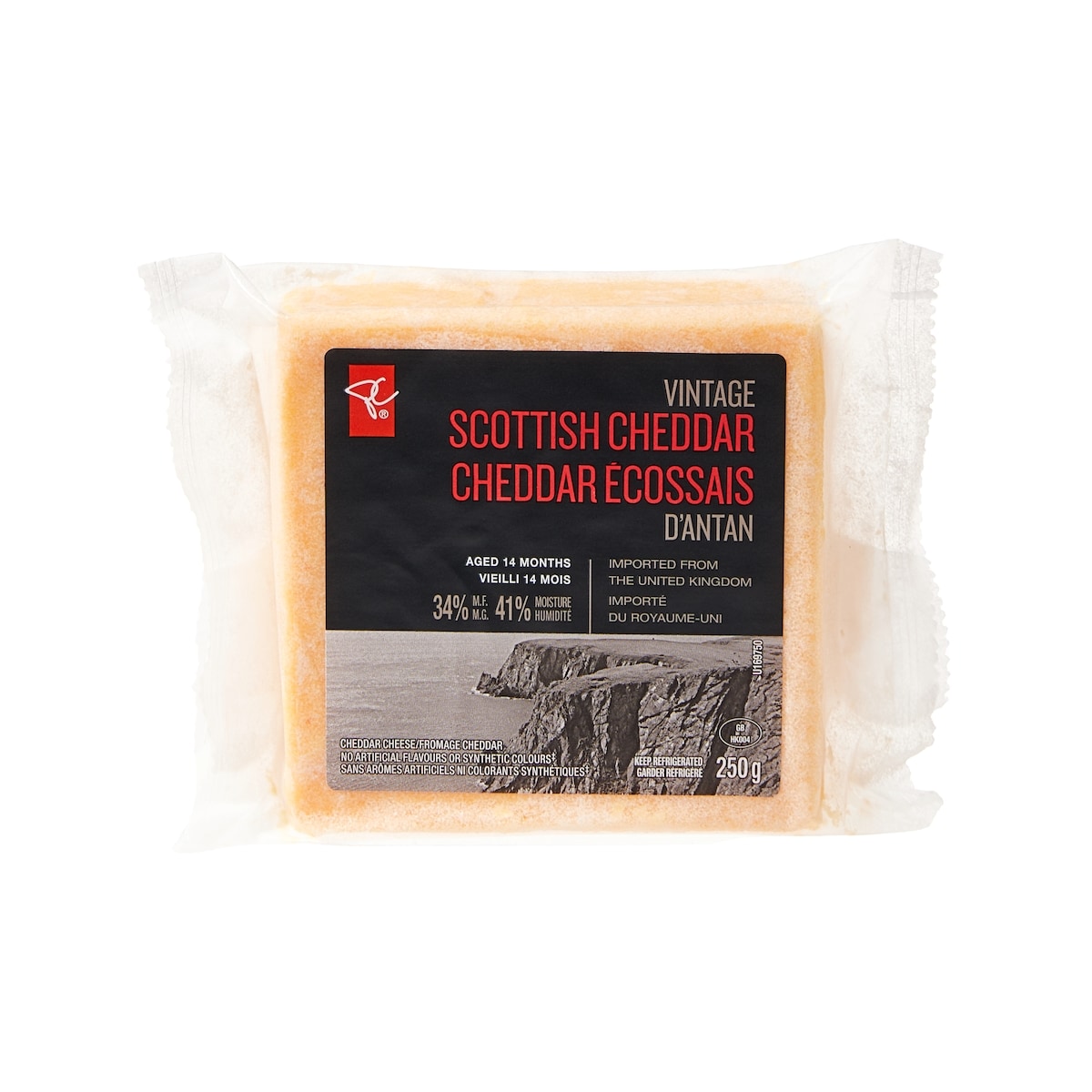 PC Collection noire Fromage cheddar écossais d’antan 250 g, 3,60 $/100g