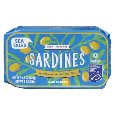 SEA TALES Sardines In Extra Virgin Olive Oil 120 g, $7.08/100g