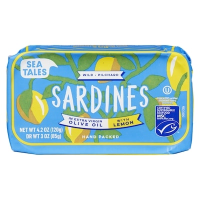 SEA TALES Sardines In Extra Virgin Olive Oil With Lemon 120 g, $7.08/100g