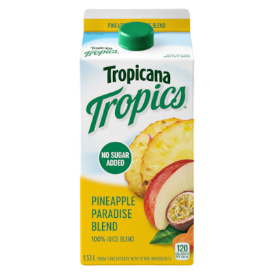 Tropicana Tropics Juice, Pineapple Paradise Blend 1.53 l, $0.42/100ml