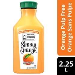 Simply Juice Orange Pulp Free Orange Juice Bottle 2.25 l, $0.31/100ml
