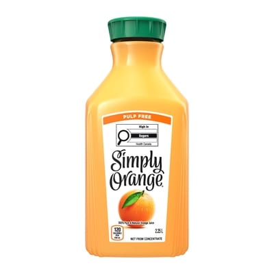 Simply Juice Orange Pulp Free Juice 2.25 l, $0.38/100ml