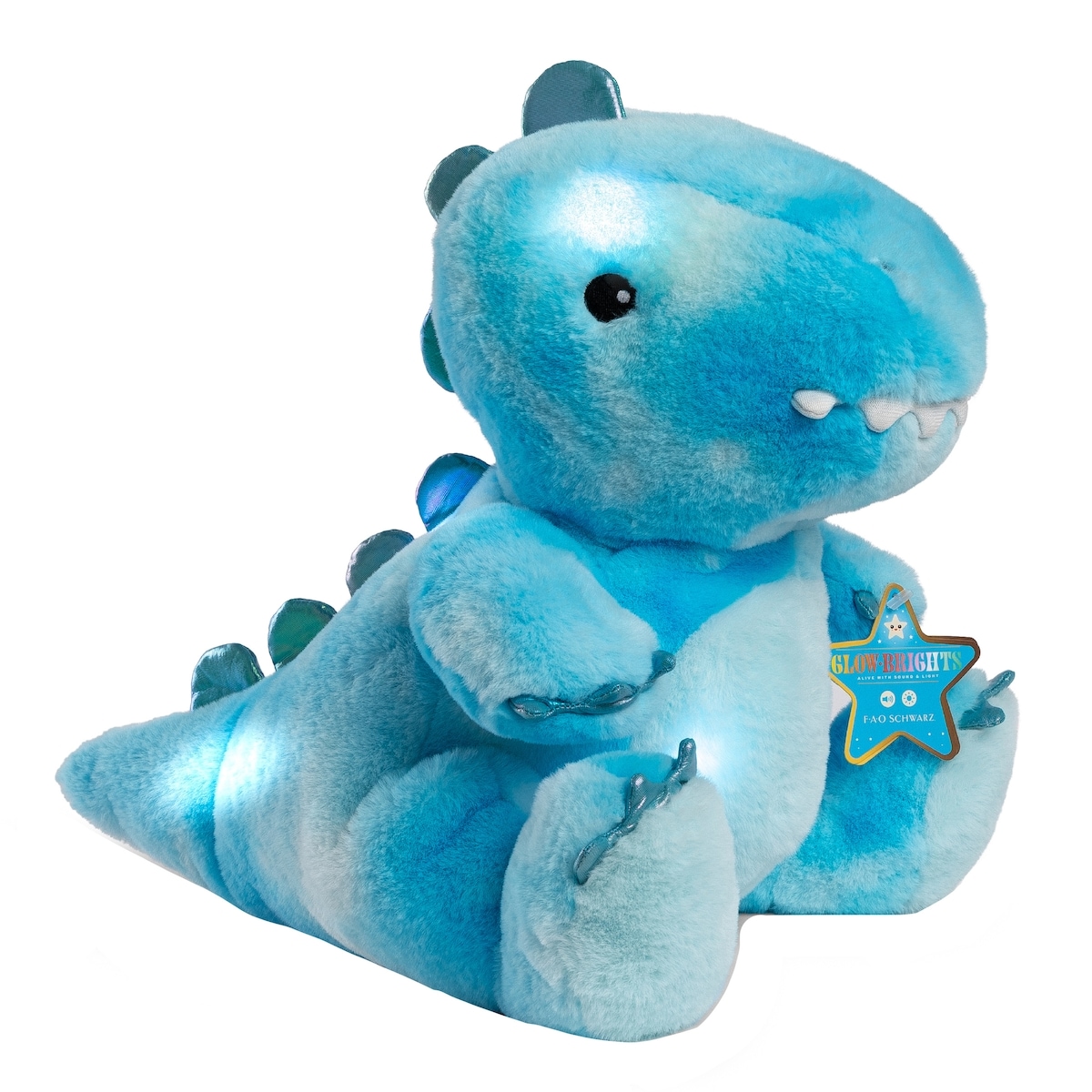 F.A.O Schwarz 30 cm Glow Brights Toy Plush LED with Sound Dinosaur 1 ea, $25.00/1ea