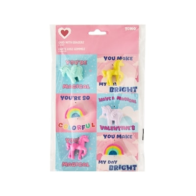 Tomo Valentine's Day Cards with Erasers 6 Pack - Fairytale 1 ea, $3.00/1ea