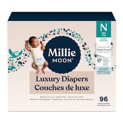 Millie Moon Luxury Diapers, Size Newborn, 96 Count 96 ea, $0.31/1ea