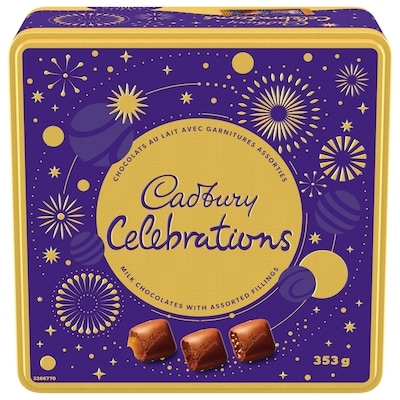 Cadbury Celebrations Gifting Tin, Chocolate, Chocolate Candy, Chocolate Gift Box 353 g, $4.25/100g