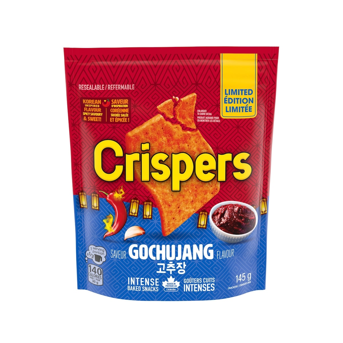 Christie CRISPERS, Gochujang Crackers, Salty Snacks, Limited Edition, Baked In Canada 145 g, $1.90/100g