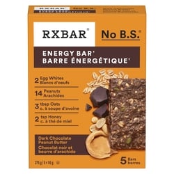 RXBar Energy Bar Dark Chocolate Peanut Butter 5-Pack 275 g, $4.36/100g