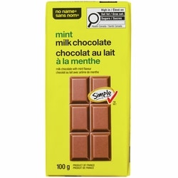 No Name Mint Milk Chocolate Bar 100 g, $2.00/100g