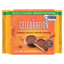 Leclerc Biscuits au beurre truffés caramel Célébration 240 g, 2,08 $/100g