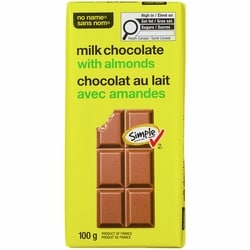 No Name Milk Chocolate with Almonds Bar 100 g, $2.00/100g