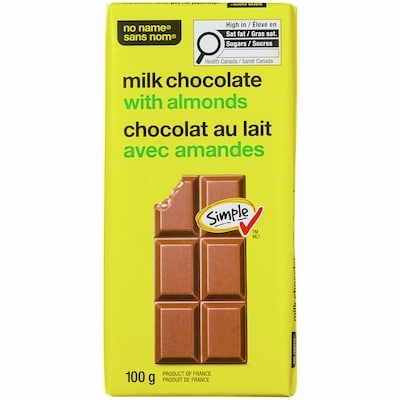 No Name Milk Chocolate with Almonds Bar 100 g, $2.49/100g