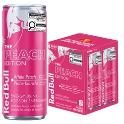 Red Bull Energy Drink, Pêche blanche, (4 pack) 4x250.0 ml, 1,05 $/100ml