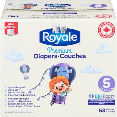Royale Diapers 5 12+ Kg 58 ea, $0.52/1ea