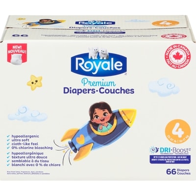 Royale Diapers 4 10-17 Kg 66 ea, $0.45/1ea