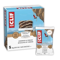 Clif Barres énergétiques Cookies & Creme, teneur élevée en protéines (Emballage de 5) 5x68.0 g, 2,35 $/100g