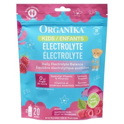 Organika Kids Electrolyte Powder Raspberry Rush 1 ea, $30.99/1ea