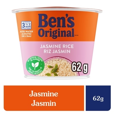 Bens Jasmine Rice Single Serve Cup 62 g, $4.50/100g