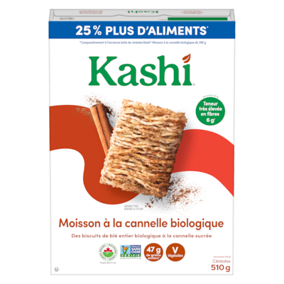 Kashi Céréales moisson à la cannelle biologique 510 g, 1,66 $/100g