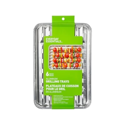 Everyday Essentials Paquet de 6 plateaux de cuisson pour le gril en aluminium 1 ea, 5,00 $/1ch