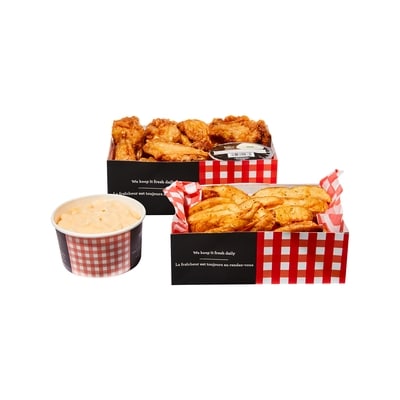 null 14 Ailes de Poulet avec Quartiers et Mac & Cheese (disponibles après 11 heures) 861 g, 2,09 $/100g