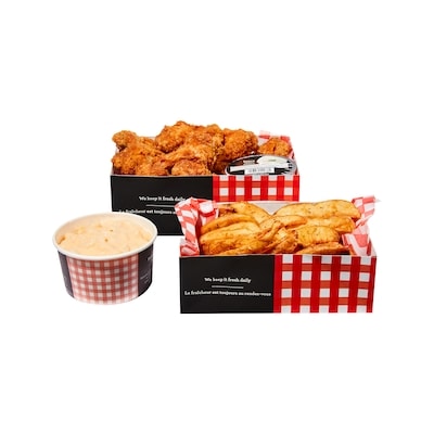 null 14 Jumbo Chicken Wings with Wedges and Mac & Cheese (Available After 11am) 933 g, $1.93/100g