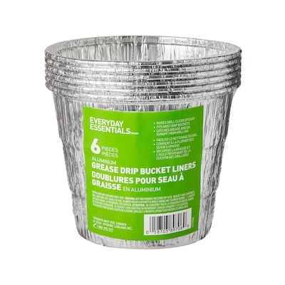 Everyday Essentials Aluminum Grease Drip Bucket Liners 6 Pack 1 ea, $5.00/1ea