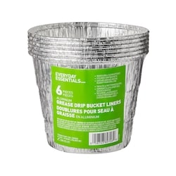 Everyday Essentials Paquet de 6 doublures pour seau à graisse en aluminium 1 ea, 5,00 $/1ch