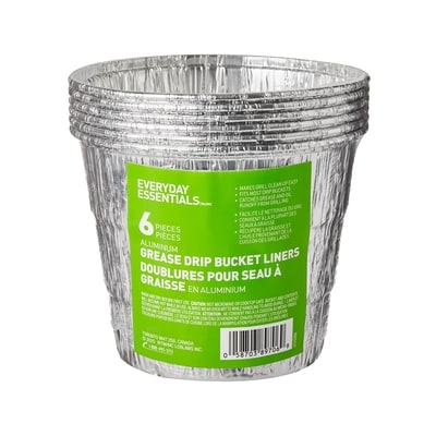Everyday Essentials Paquet de 6 doublures pour seau à graisse en aluminium 1 ea, 5,00 $/1ch