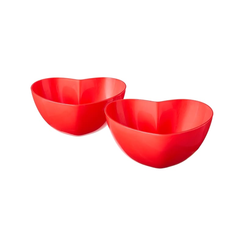 Plastic Heart Shaped Bowls 2 Pack