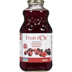 Fruit d’Or Jus 100 % pur canneberge nordique 946 ml, 0,79 $/100ml