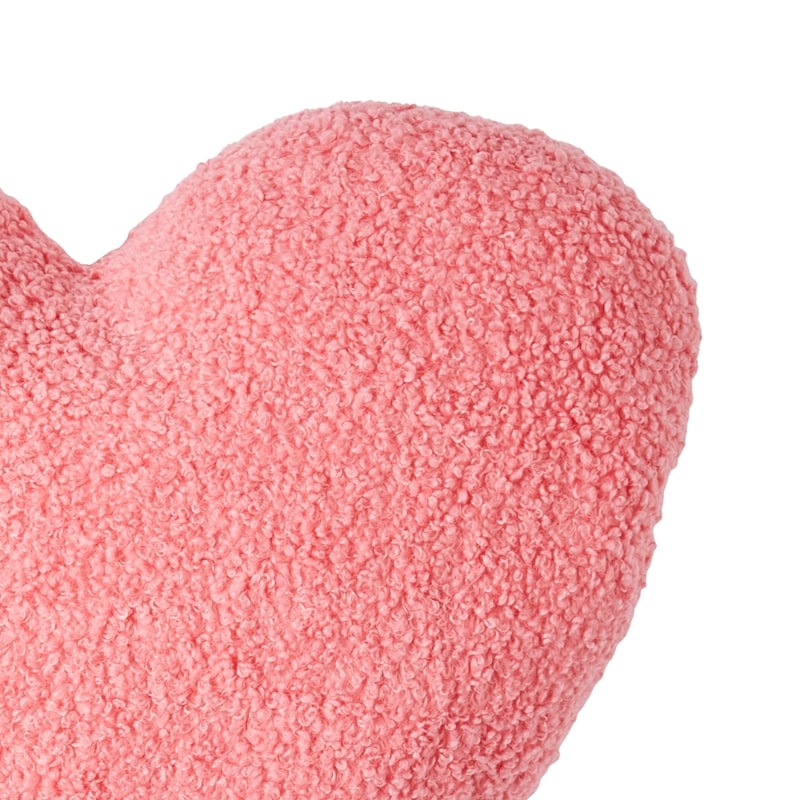 Faux Sherpa Heart Shaped Pillow - Pink