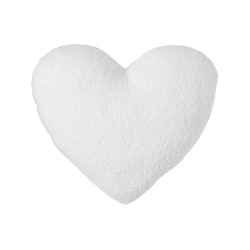 null Faux Sherpa Heart Shaped Pillow - White 1 ea, $10.00/1ea