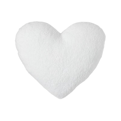null Faux Sherpa Heart Shaped Pillow - White 1 ea, $10.00/1ea